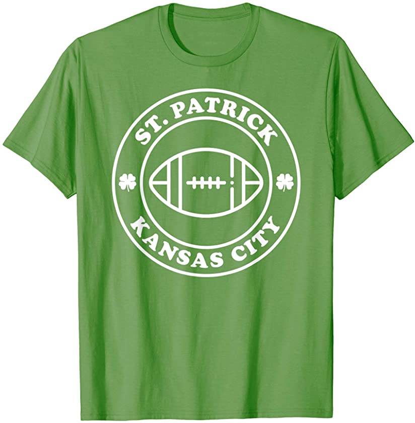 St. Patrick Day Kansas City Football Clover Green Irish Kids T-Shirt