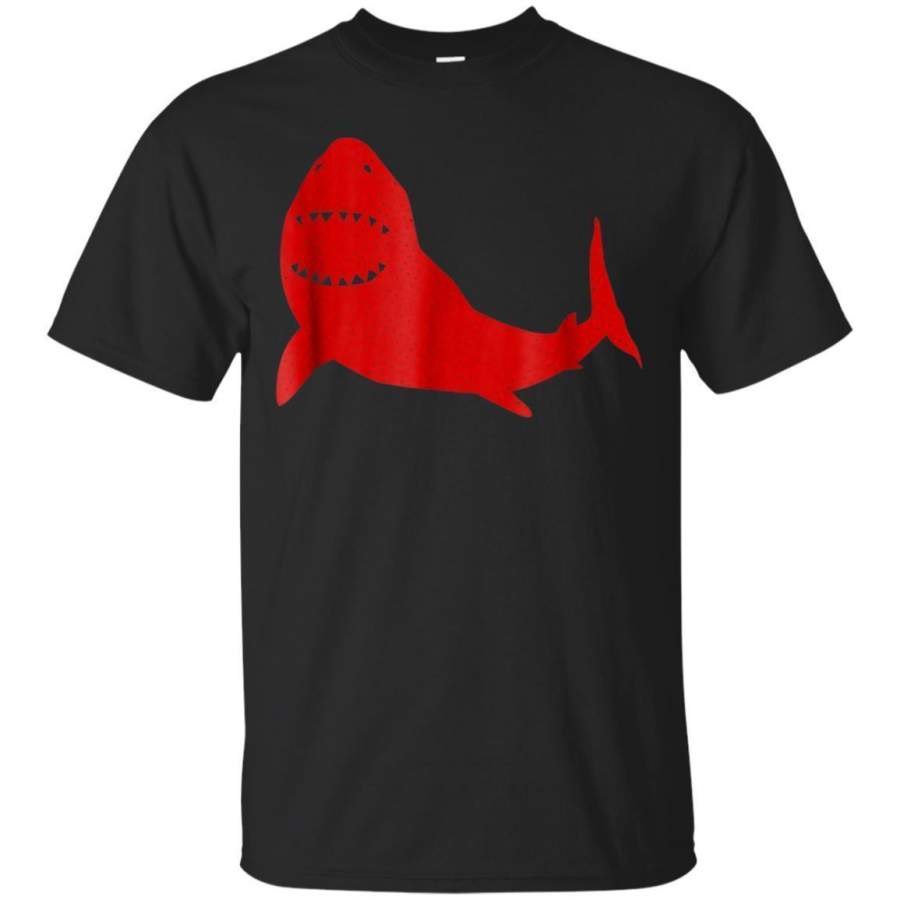 AGR Great White Shark In Red Polka Dot Open Mouth Tee Shirt Jaq T-shirt