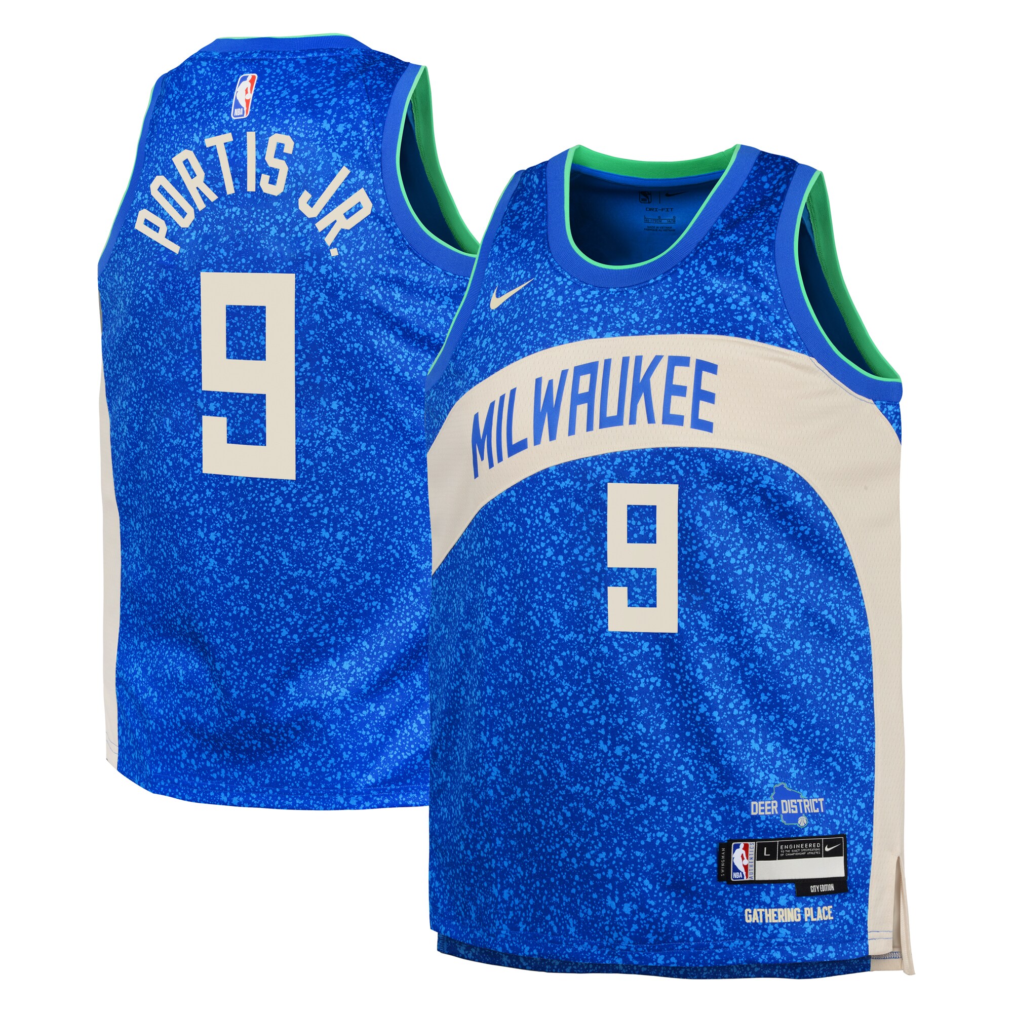 Milwaukee Bucks City Edition Swingman Jersey 23 – Royal – Bobby Portis Jr – Youth