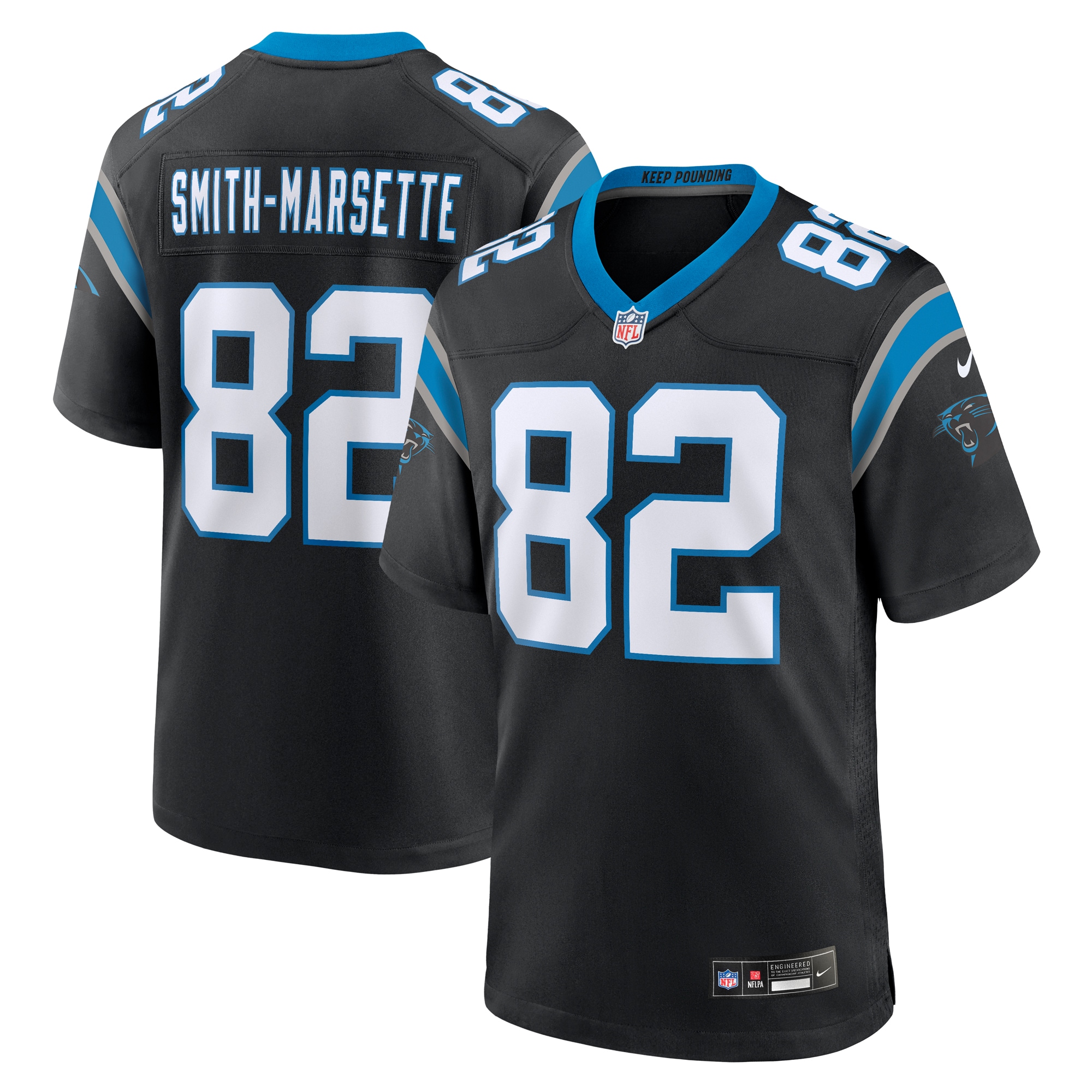 Men’s Carolina Panthers Ihmir Smith-Marsette  Black Team Game Jersey 2