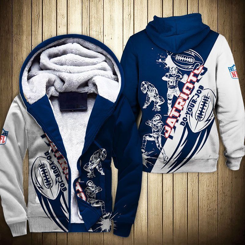 New England Patriots Fleece Jacket 3D Graphic Cartoon Player