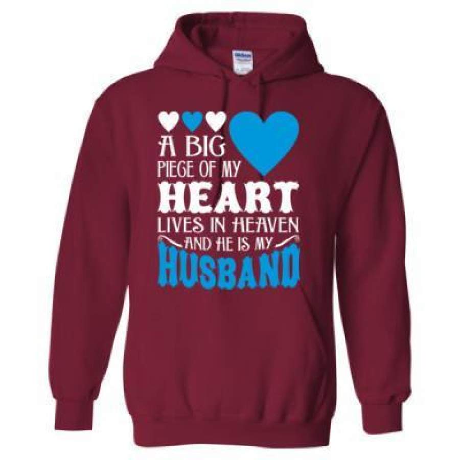 AGR My Heart Lives In Heaven And He Is My Husband – Heavy Blend™ Hooded Sweatshirt