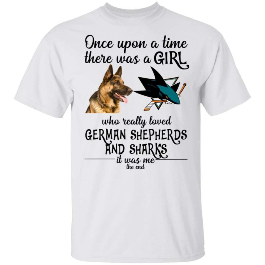 A Girl Who Really Loved San Jose Sharks And Shepherd Dog Shirt HT209