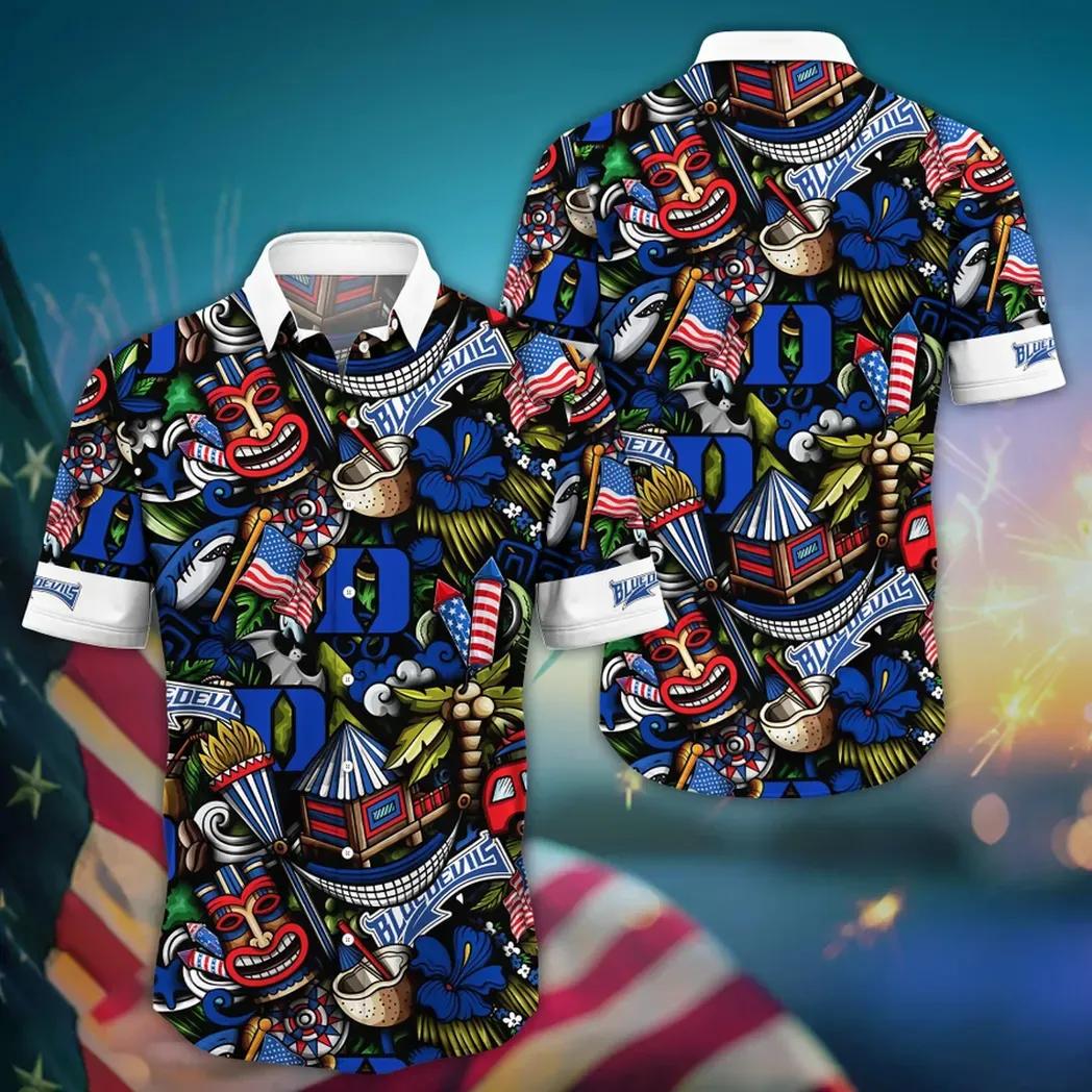 Duke Blue Devils Ncaa Flower Aloha Hawaiian Shirt 14, Ncaa Hawaiian Shirt