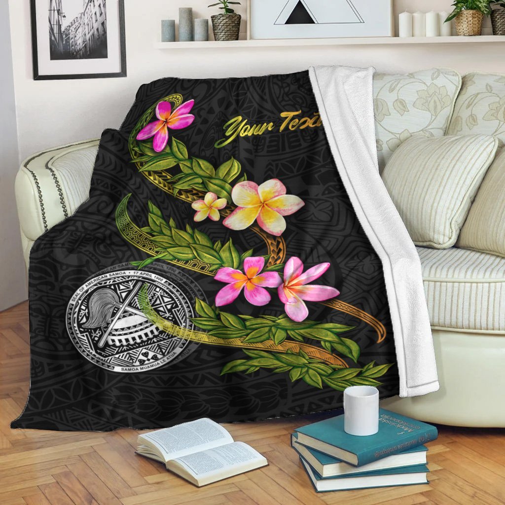 American Samoa Polynesian Custom Personalised Blanket – Plumeria Tribal – BN12