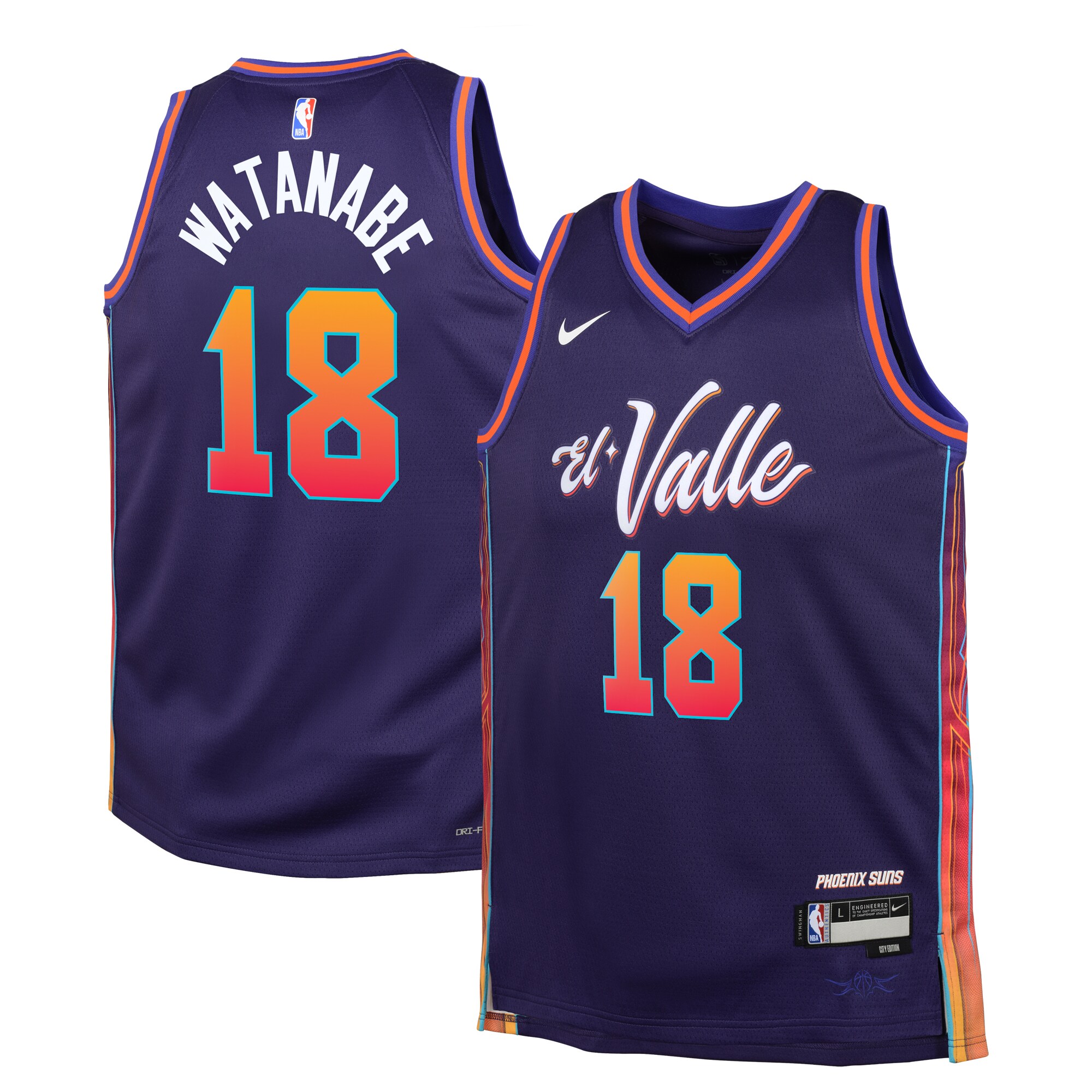 Phoenix Suns City Edition Swingman Jersey 23 – Purple – Yuta Watanabe – Youth