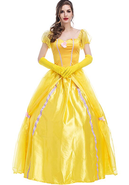 Beauty and the Beast cosplay costume Fairy Tale princess belle Fancy Dress Halloween Costumes fancy Costume Suit Plus Size alx