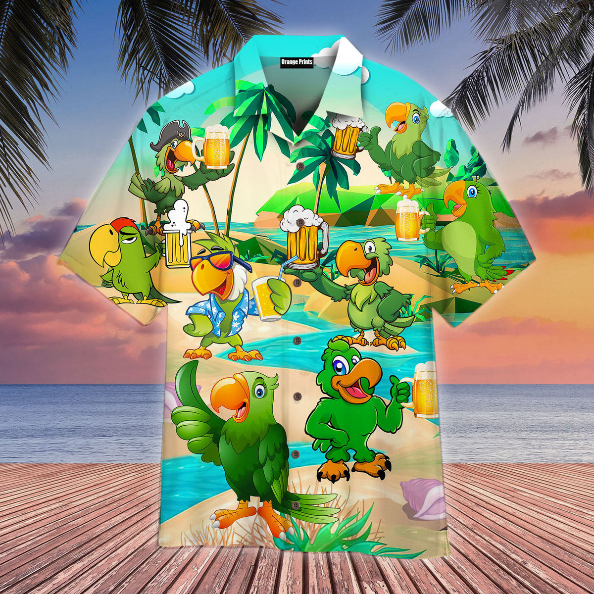 Parrots And Beer In Summer Aloha Hawaii Shirts For Men Women Ha57927