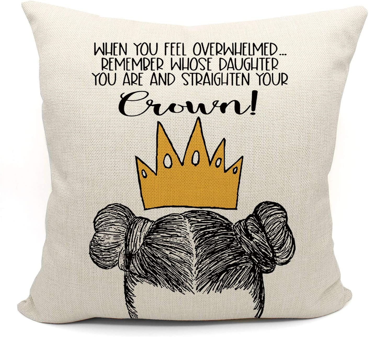 African American Women Girl American With Crown Pillow