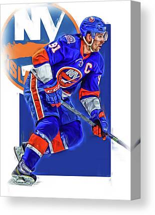 John Tavares New York Islanders Oil Art Series 1 Joe Hamilton Canvas Print