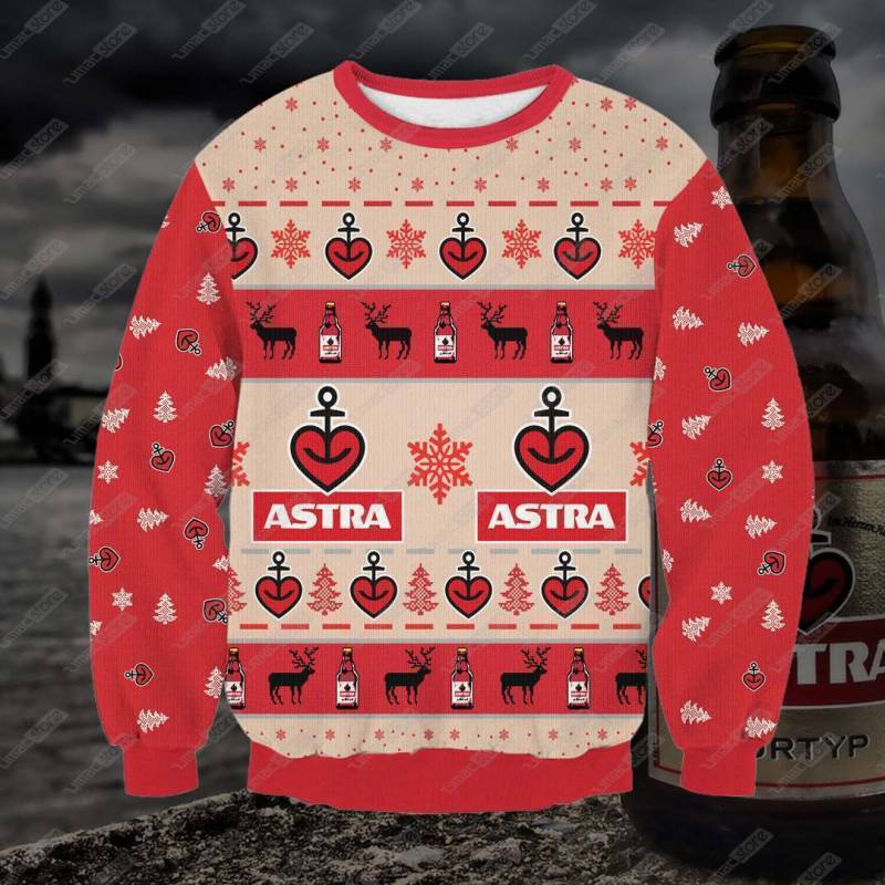 Astra Bier 3D Print Ugly Christmas Sweatshirt