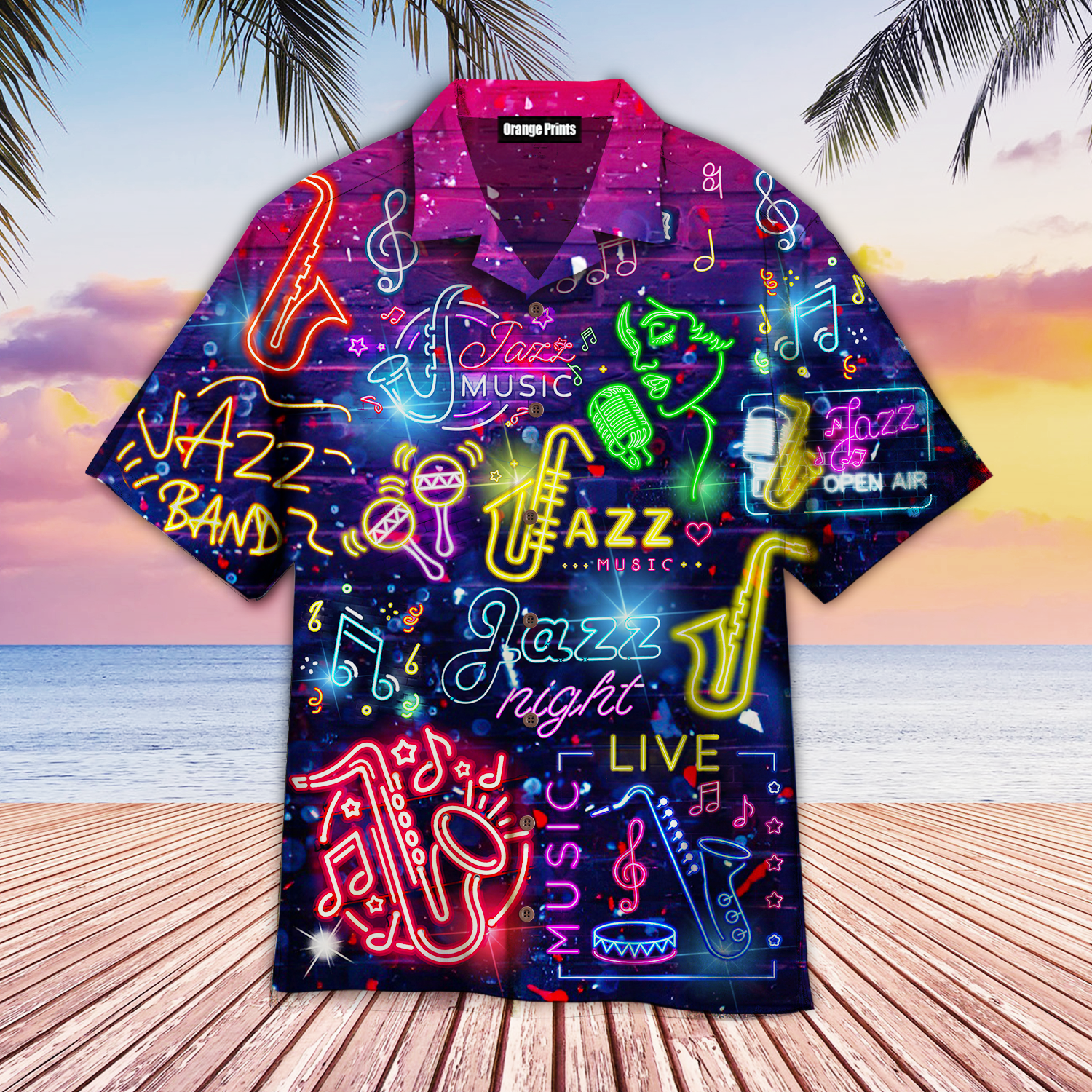 Neon Trombone Love Jazz Music Hawaii Shirt For Men Women Ha45611