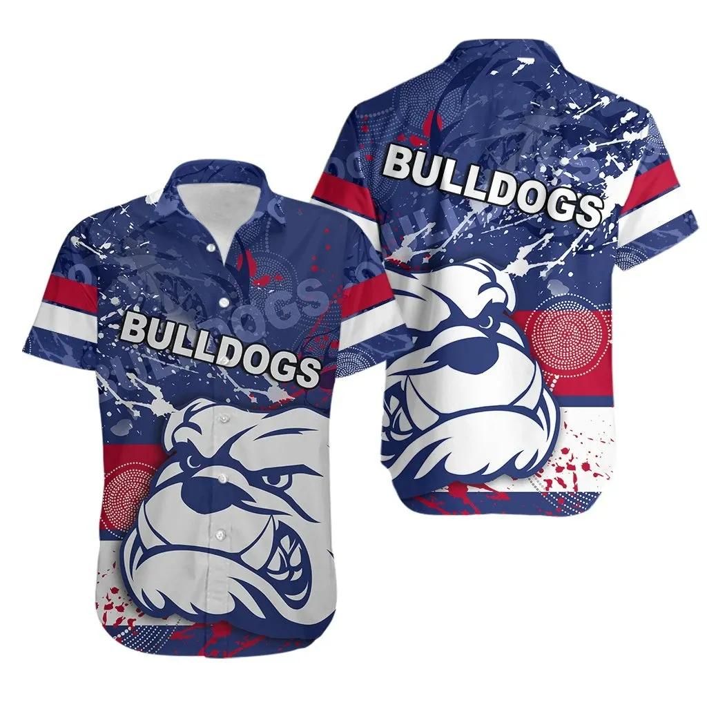 Western Bulldogs Aloha Hawaiian Shirt Colorful Short Sleeve Summer Beach Casual Shirt For Men And Women