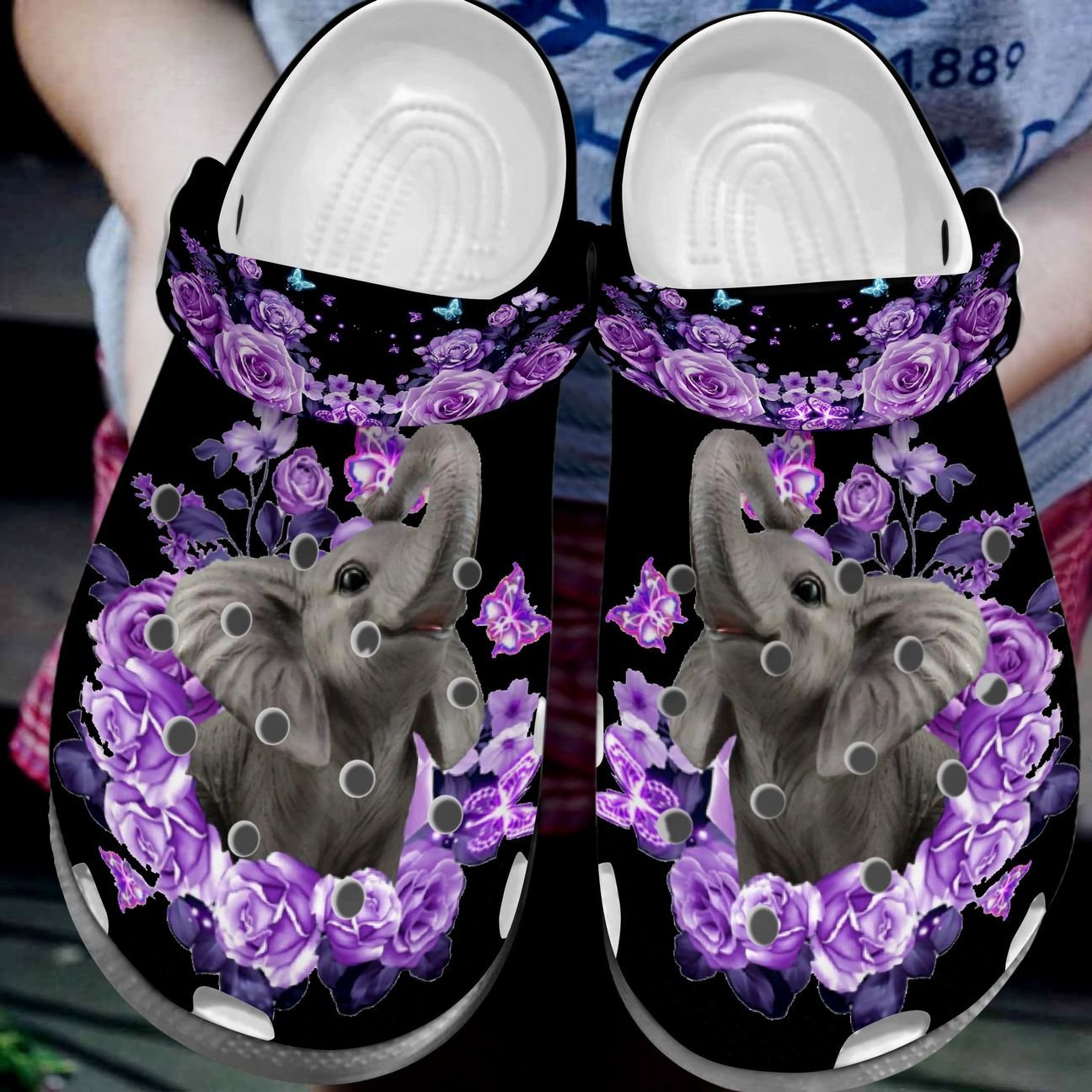 Elephant Personalized Clog, Custom Name, Text, Color, Number Fashion Style For Women, Men, Kid, Print 3D Cute Elephant