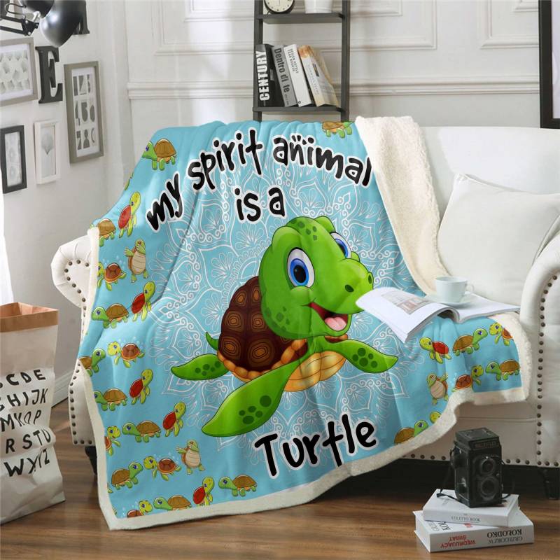 Turtle Is My Spirit Animal CLH2312408F Sherpa Fleece Blanket