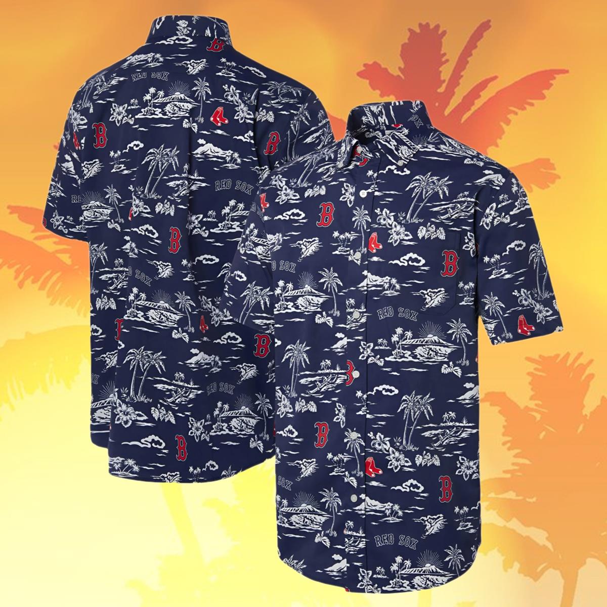 Reyn Spooner Navy Men Boston Red Sox Hawaiian Shirt