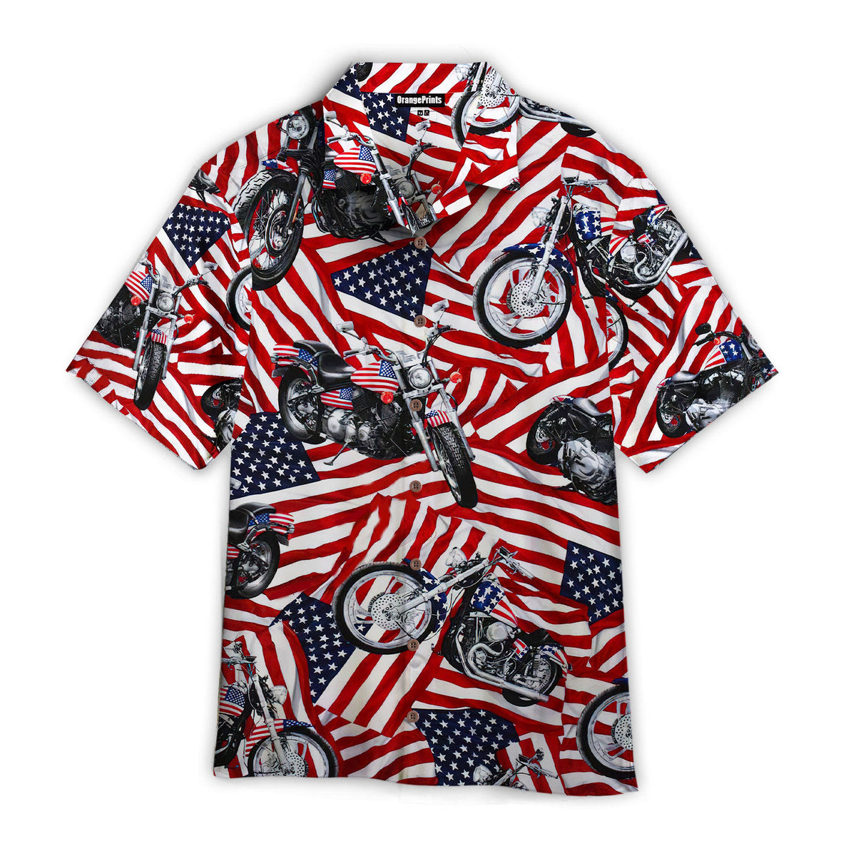 Motorcycles American Flag Aloha Hawaii Shirts For Men Women Ha49584