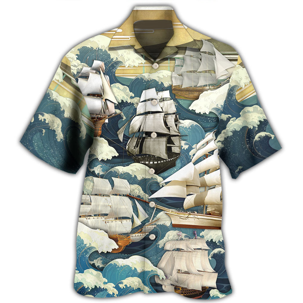 Sailing Wave Art Vintage Hawaii Shirt Ha71282