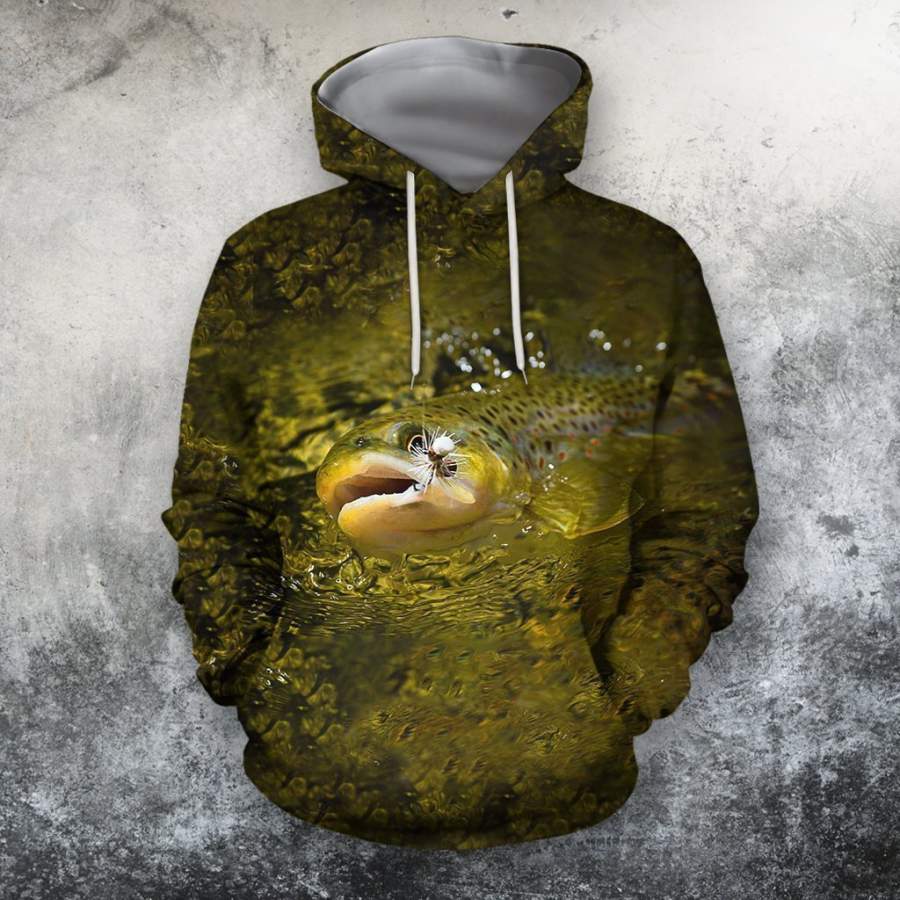 3D All Over Printing Fishing Trout Hoodie