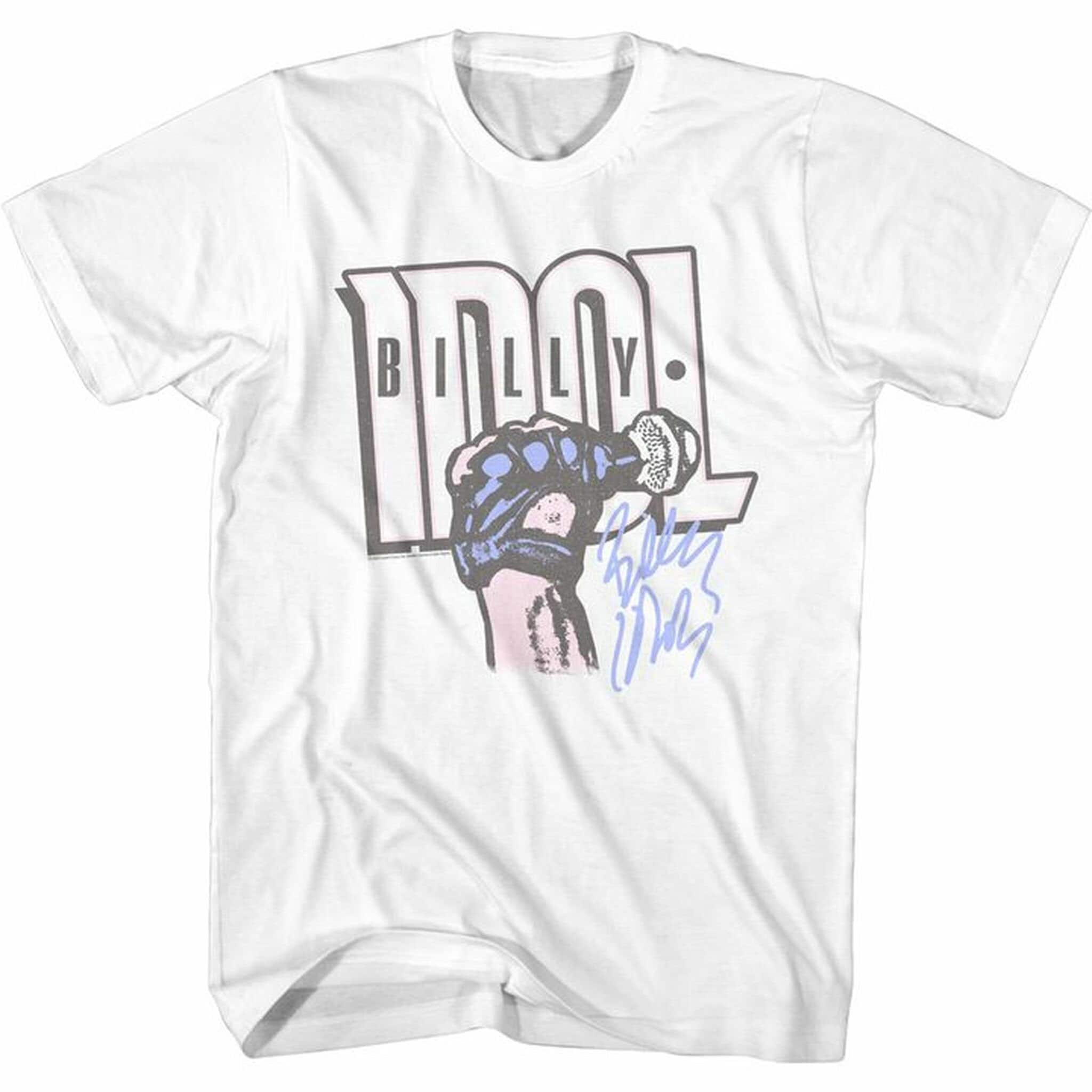 Billy Idol Idol Fist White Adult T-Shirt