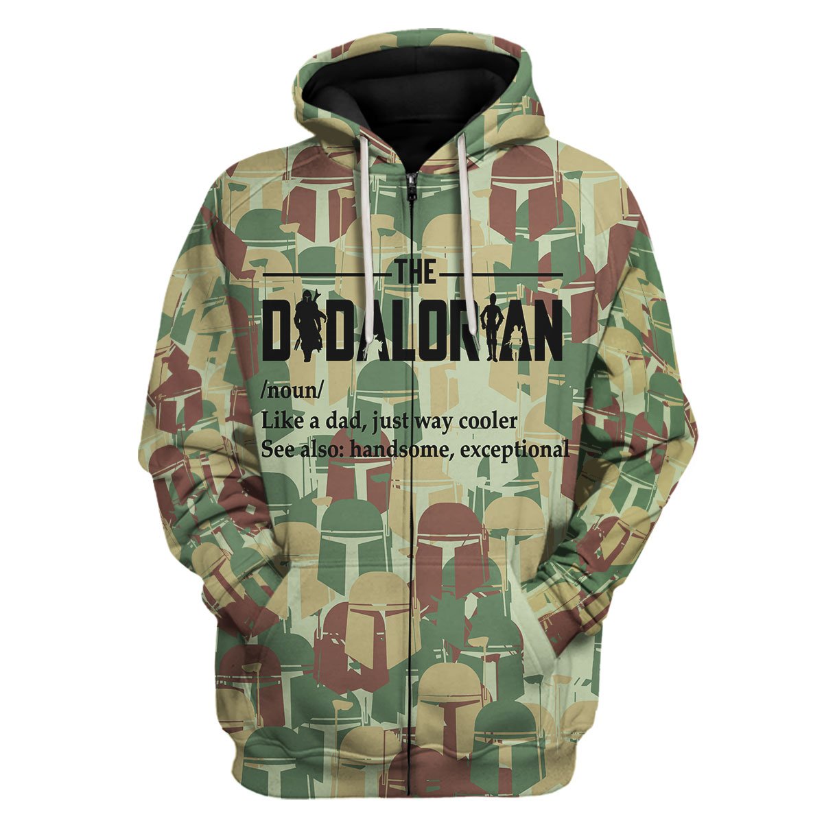 The Dadalorian Camouflage Like A Dad Just Way Cooler Fleece Zip Hoodie