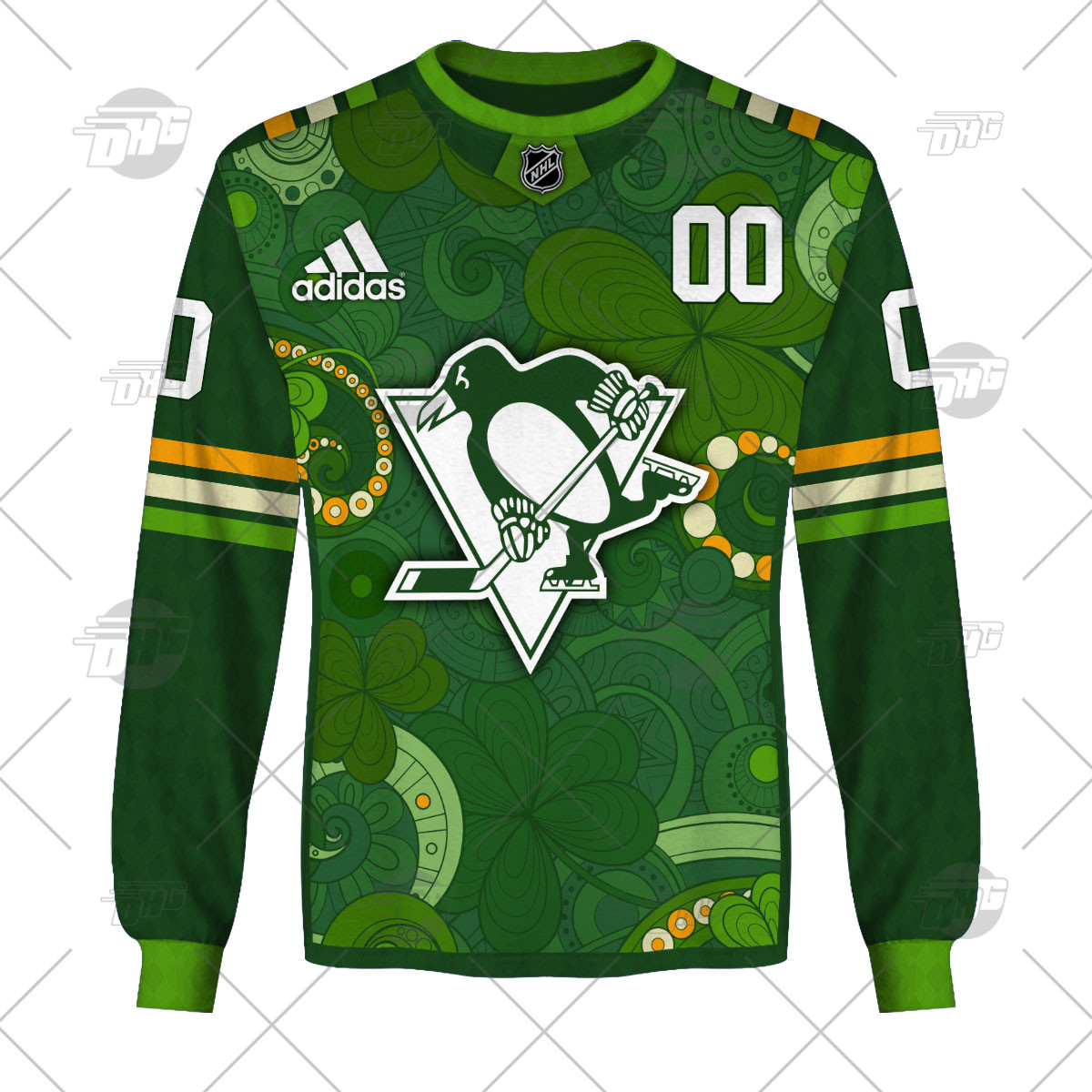 Nhl Pittsburgh Penguins Custom Name Number St. Patricks Day Sweatshirt Aop Shirt