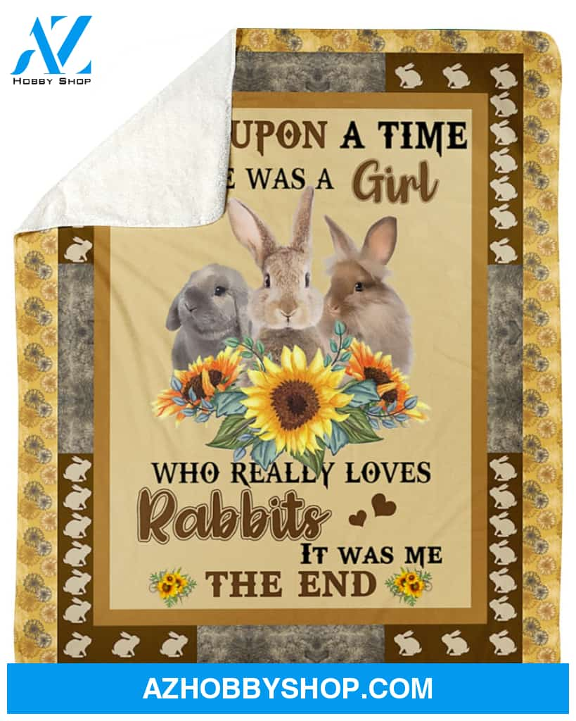 There Was A Girl Who Really Loves Rabbits Sunflower Blanket Gift For Rabbit Lovers