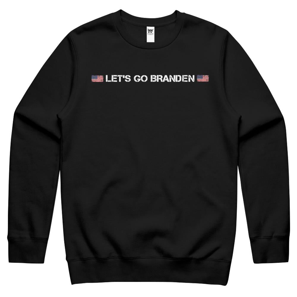 Let’S Go Braden Brandon Us Flag Tee Funny Trendy Sarcastic Gift Crewneck Sweatshirt