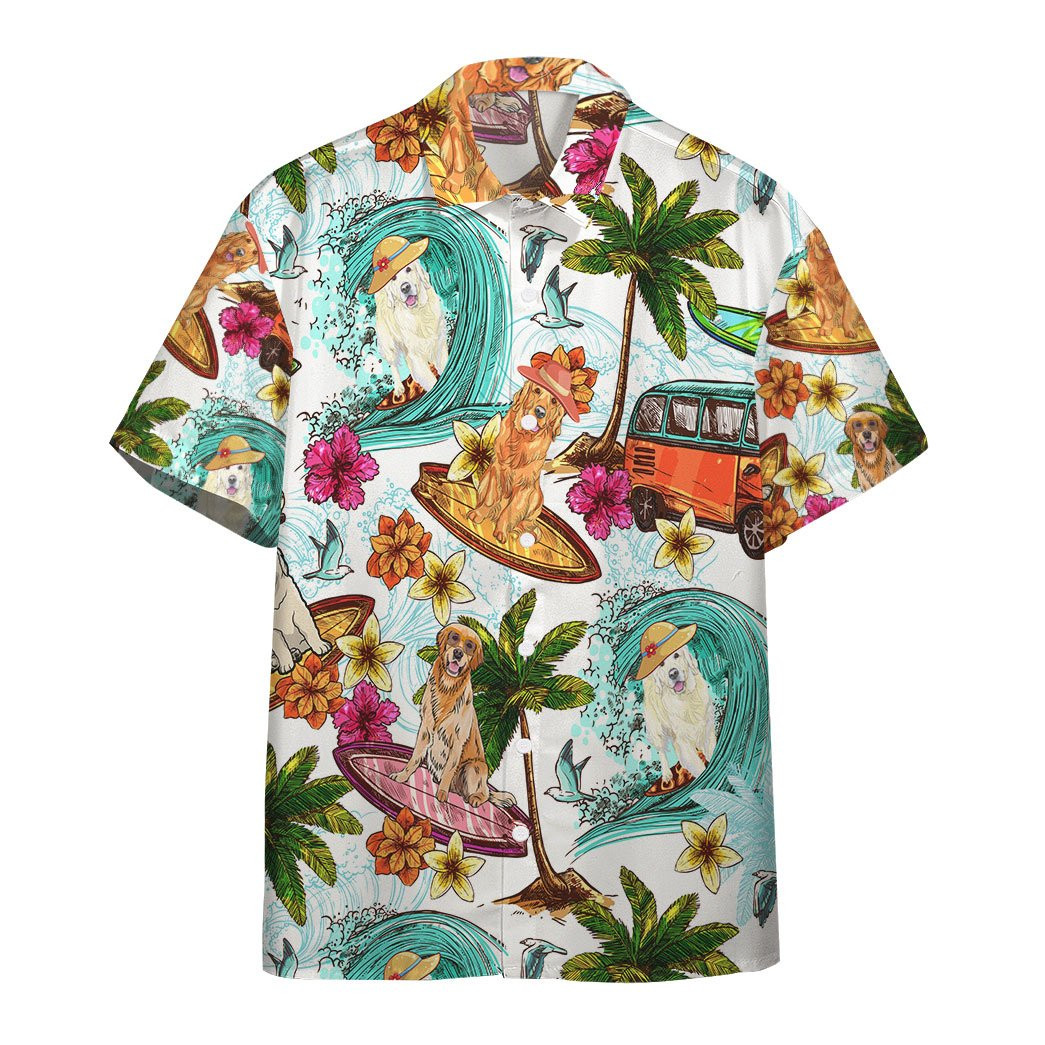 Enjoy Surfing With Retriever Dog Hawaii Shirt Unisex Adult Ha1239