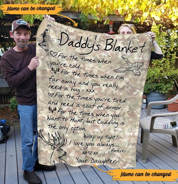 Personalized Hunting Blanket For Dad From Daughter, Father’S Day Gift