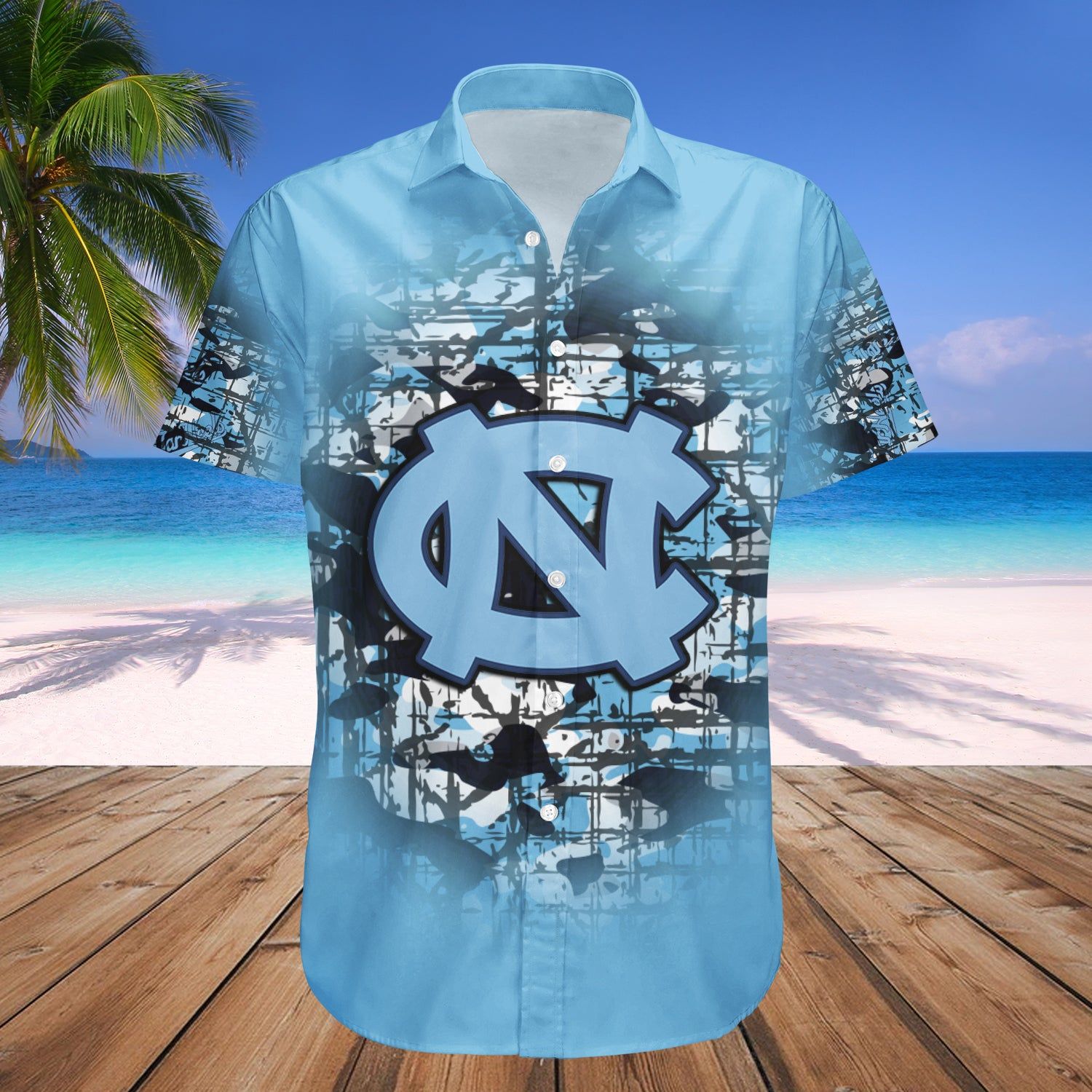 North Carolina Tar Heels Hawaii Shirt Camouflage Vintage – NCCA