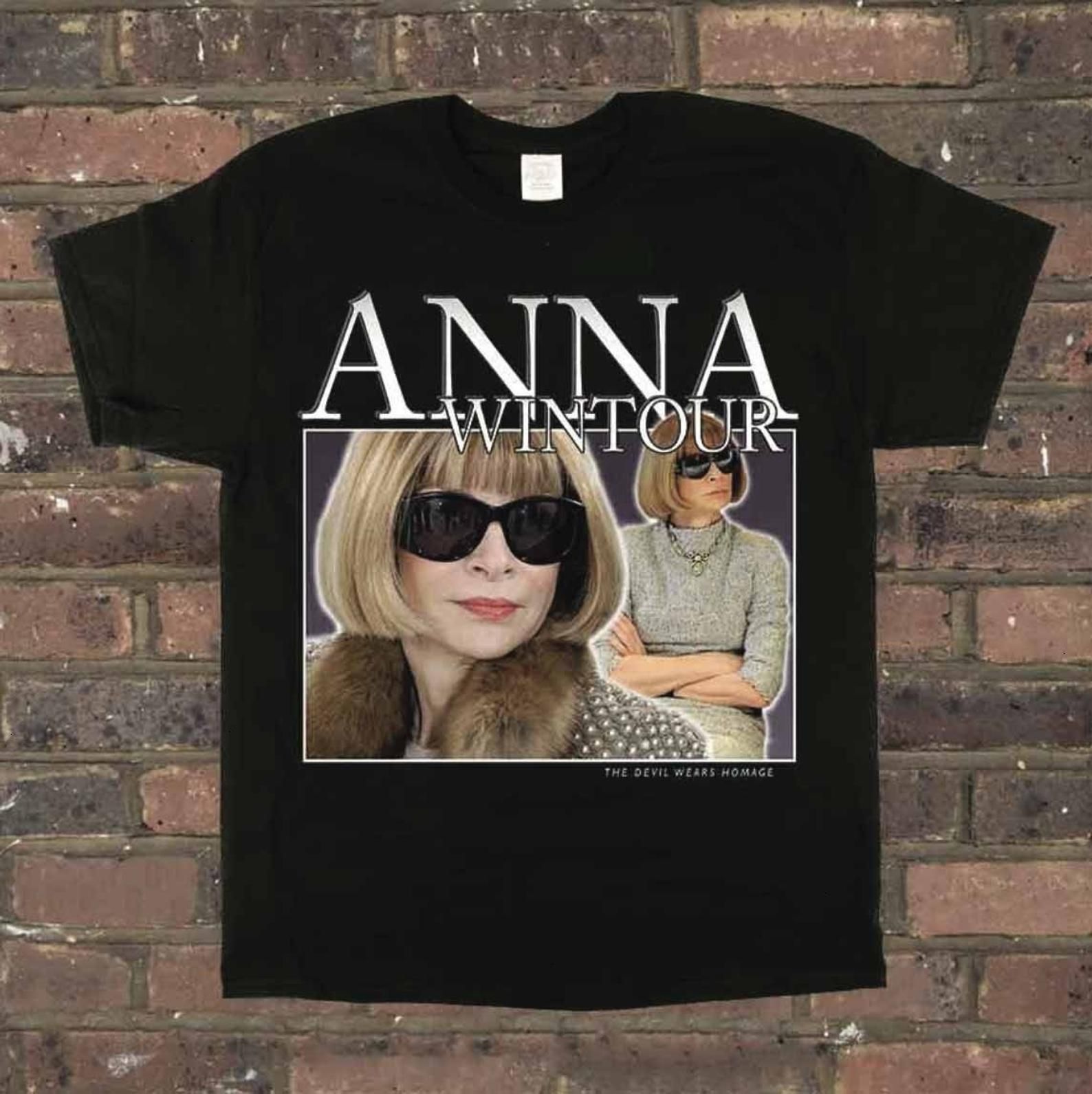 Anna Wintour Homage T-Shirt Tshirt T Shirt Girl’S Tshirt Retro Top Funny T- Shirt Vintage Tee Vogue T- Shirt Unisex T-Shirts