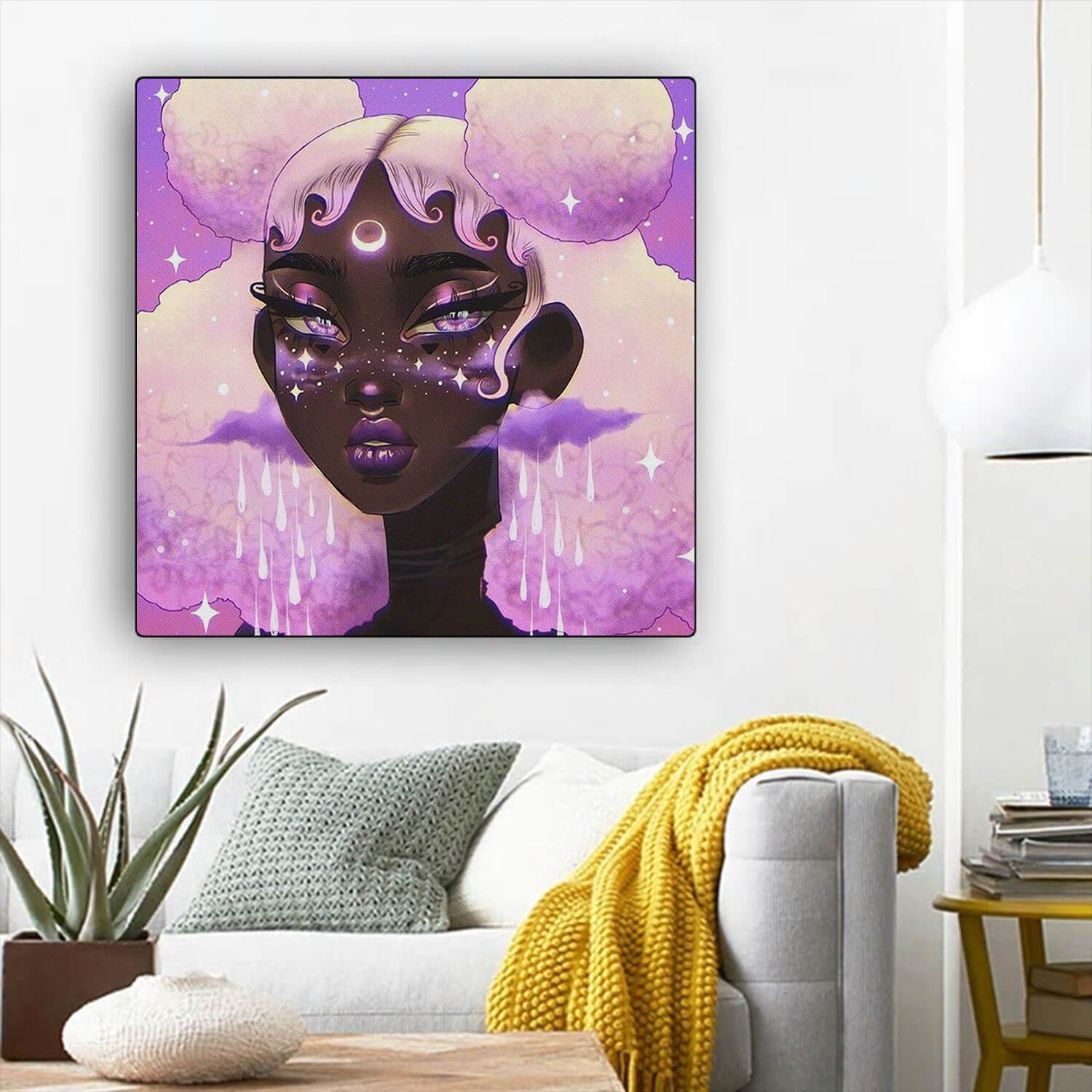 African American Canvas Art Cute Black Girl Afro American Art Afrocentric Home Decor Ideas BPS72944