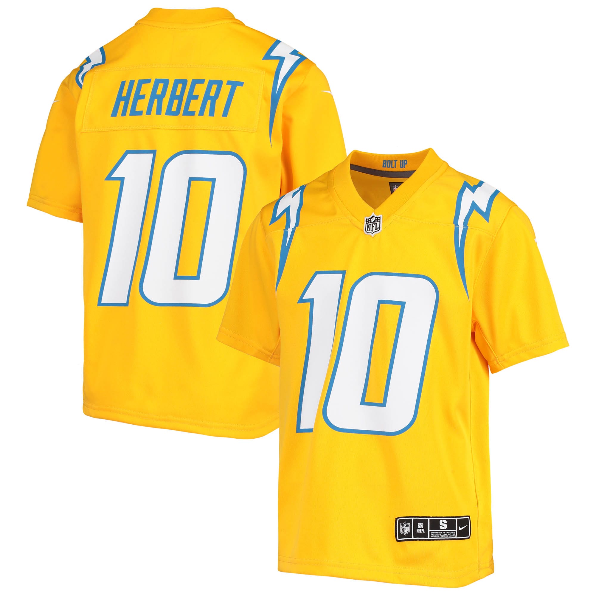 Justin Herbert Los Angeles Chargers Youth Inverted Team Game Jersey – Gold