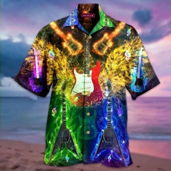 Get Here Hawaii Aloha Shirts Guitar Amazing Light Ha75786