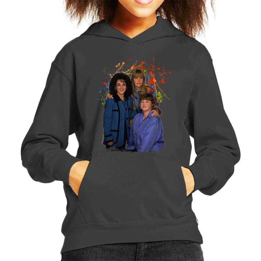 TV Times Birds Of A Feather Cast Paint Splatter Kid’s Hooded Sweatshirt