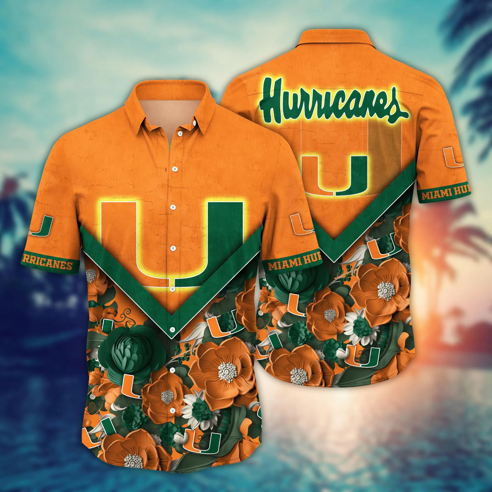 Miami Hurricanes NCCA Hawaiian Shirt Custom Hammocks Aloha Shirt