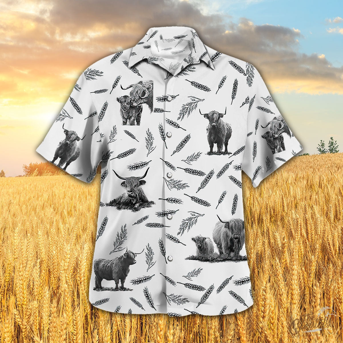 Highland Cattle Pattern – Hawaiian Shirt