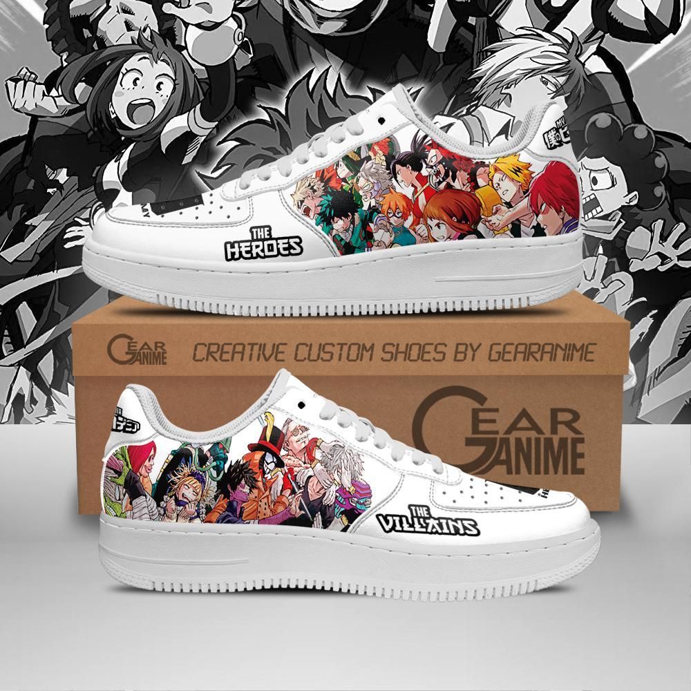 My Hero Academia Hero Team Vs Villian Team Air Force Shoes Sneakers Custom Anime