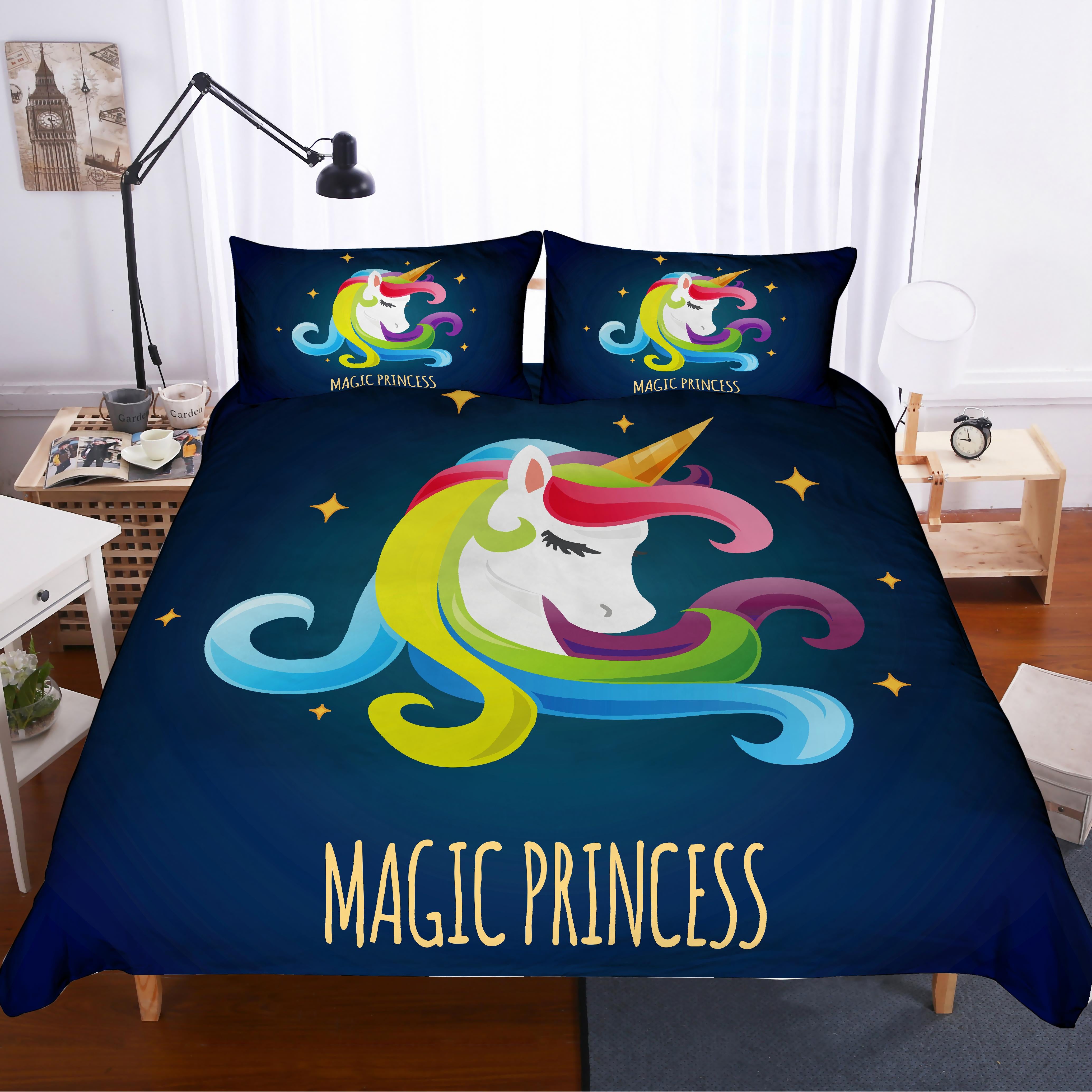 3D Animals Color  Unicorn Letters Quilt Cover Set Bedding Set Pillowcases 61