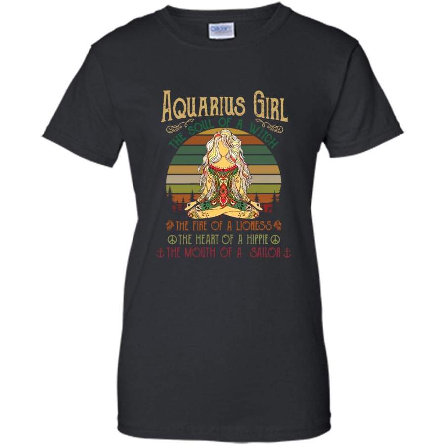 Aquarius Girl The Soul Of A Witch, Classic Vintage Retro Design – Gildan Women Shirt