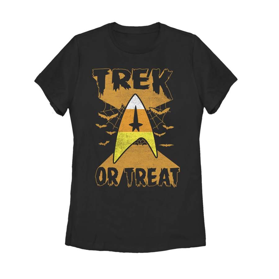 Star Trek Women’s Halloween Trek or Treat Candy Corn  T Shirt