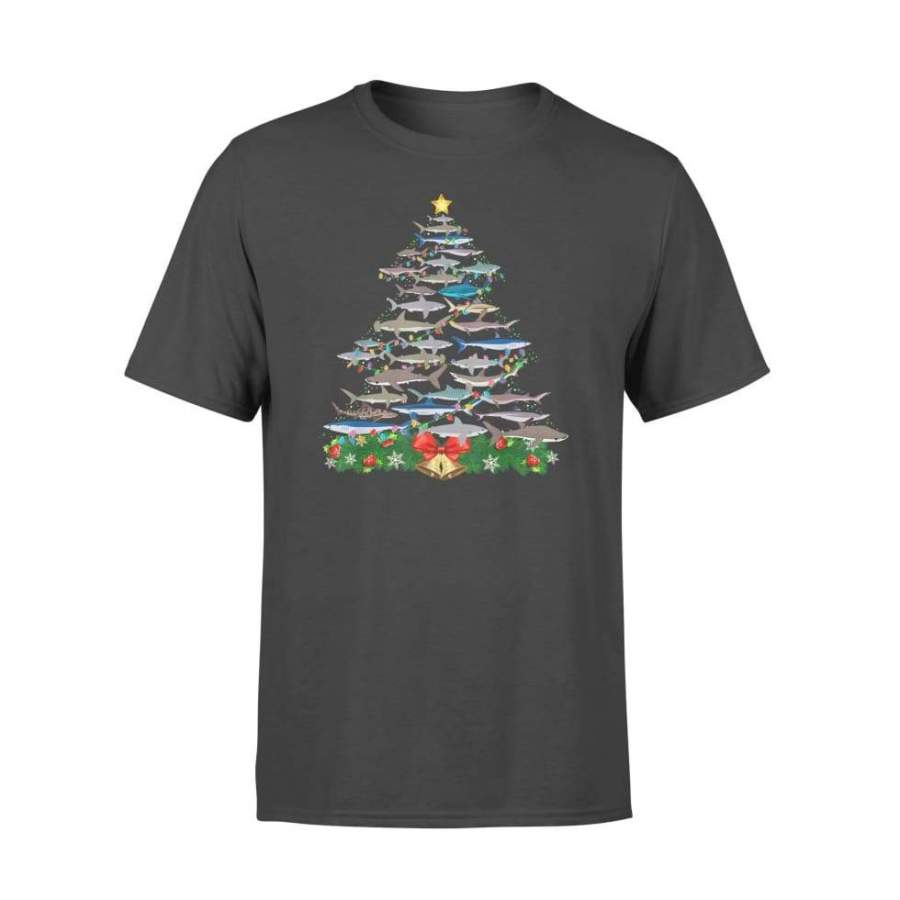 Shark Christmas Tree Shirt Shark Lovers Gifts Men Womens – Standard T-shirt