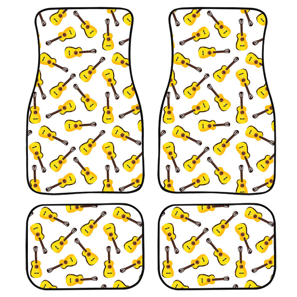 Acoustic Guitar Pattern Print Front And Back Car Floor Mats, Front Car Mat