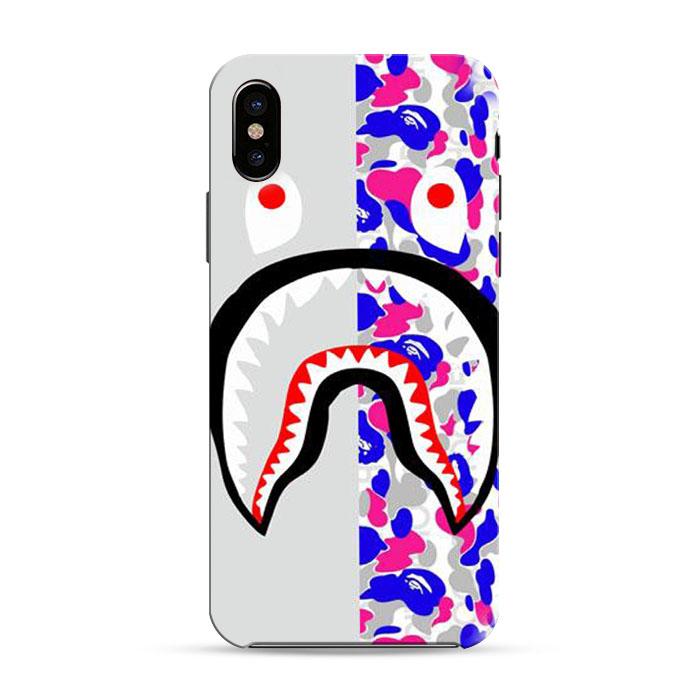 Bape Grey Shark Iphone X 3D Case | Black