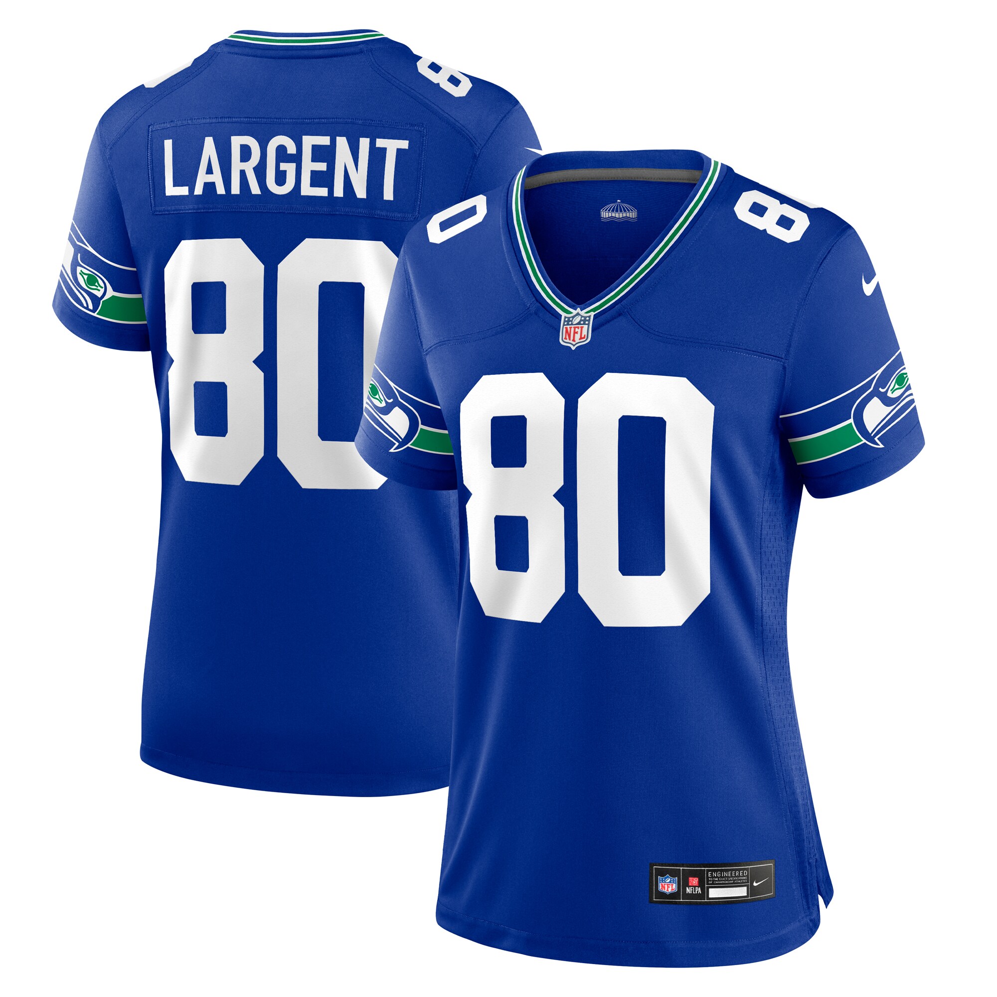 Women’s Seattle Seahawks Steve Largent Royal Throwback Retired Player Game Jersey