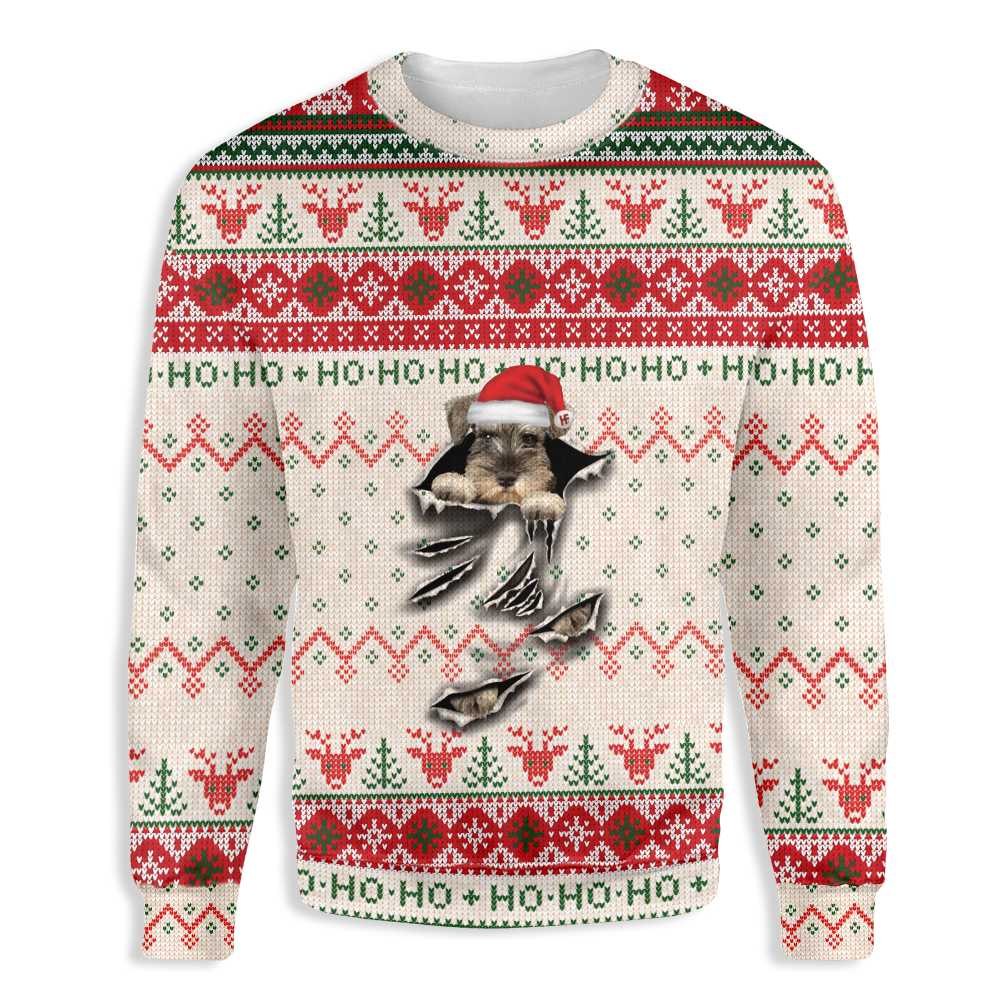 Ugly Christmas Miniature Schnauzer Scratch Ez12 1510 All Over Print Sweatshirt