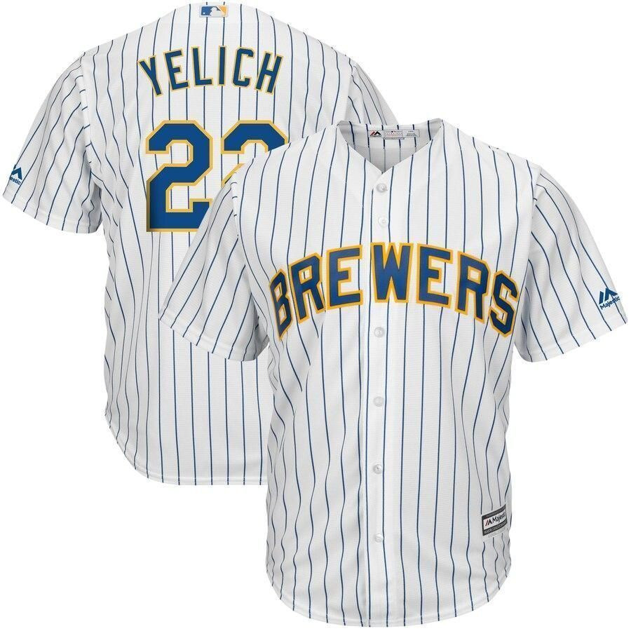 Christian Yelich Milwaukee Brewers Big And Tall Alternate Cool Base Player Jersey – White