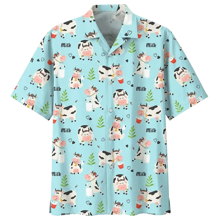 Cow Colorful Aloha Hawaii Shirts For Men Women Ha96794