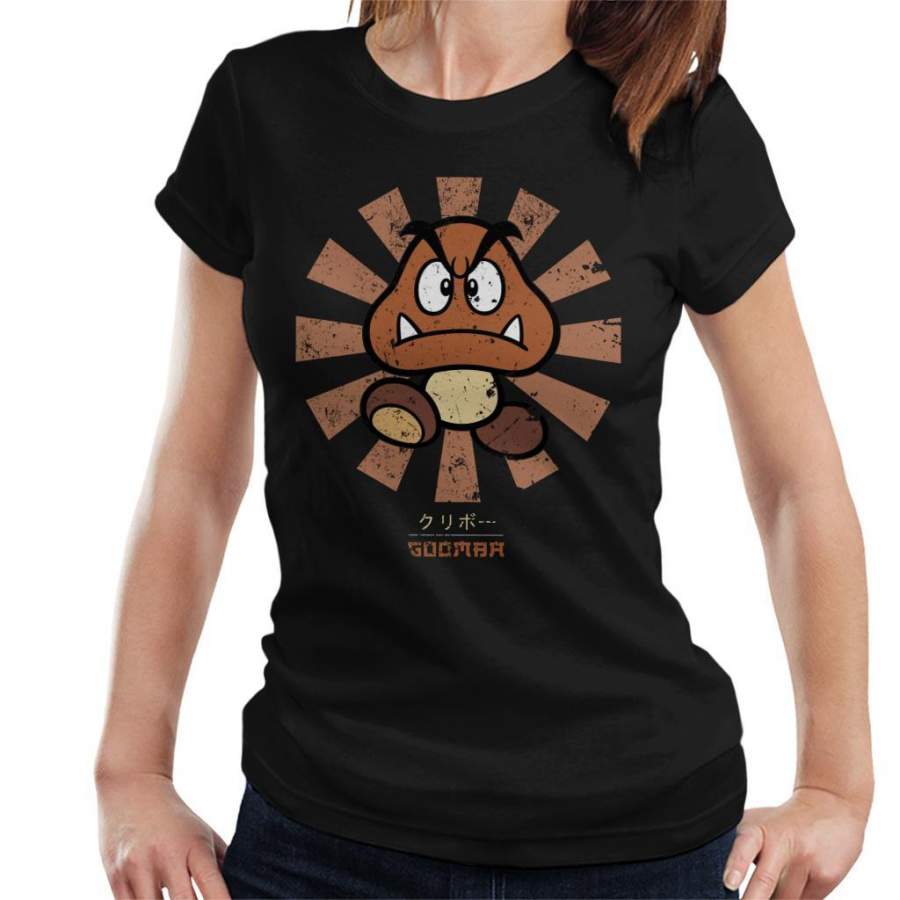 Goomba Retro Japanese Super Mario Women’s T-Shirt